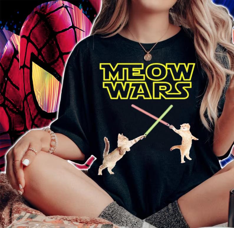 Meow Wars funny Cat lover pop art shirt