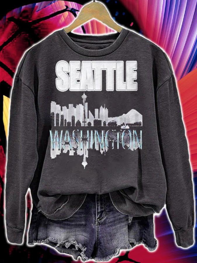Seattle Washington Skyline Usa Urban City Shirt sweatshirt