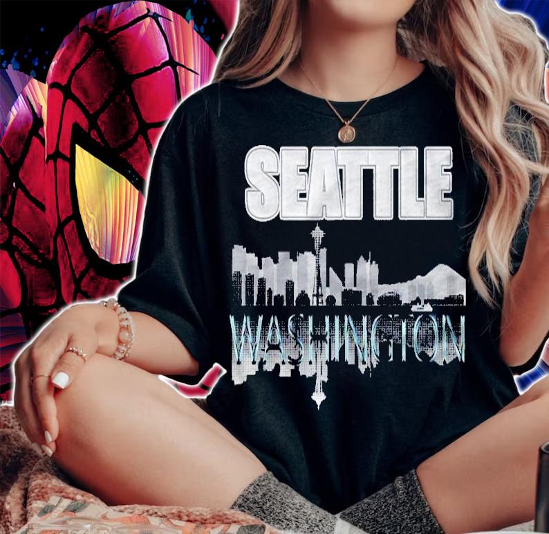 Seattle Washington Skyline Usa Urban City Shirt woman shirt