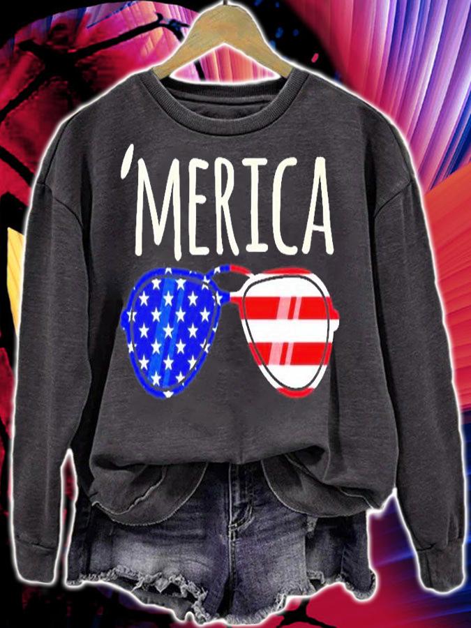 Usa Flag American Sunglasses Memorial Day T-Shirt sweatshirt