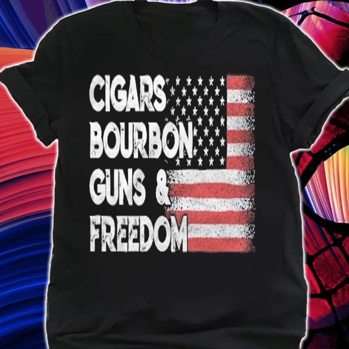 Cigars Bourbon Guns and freedom T-shirt