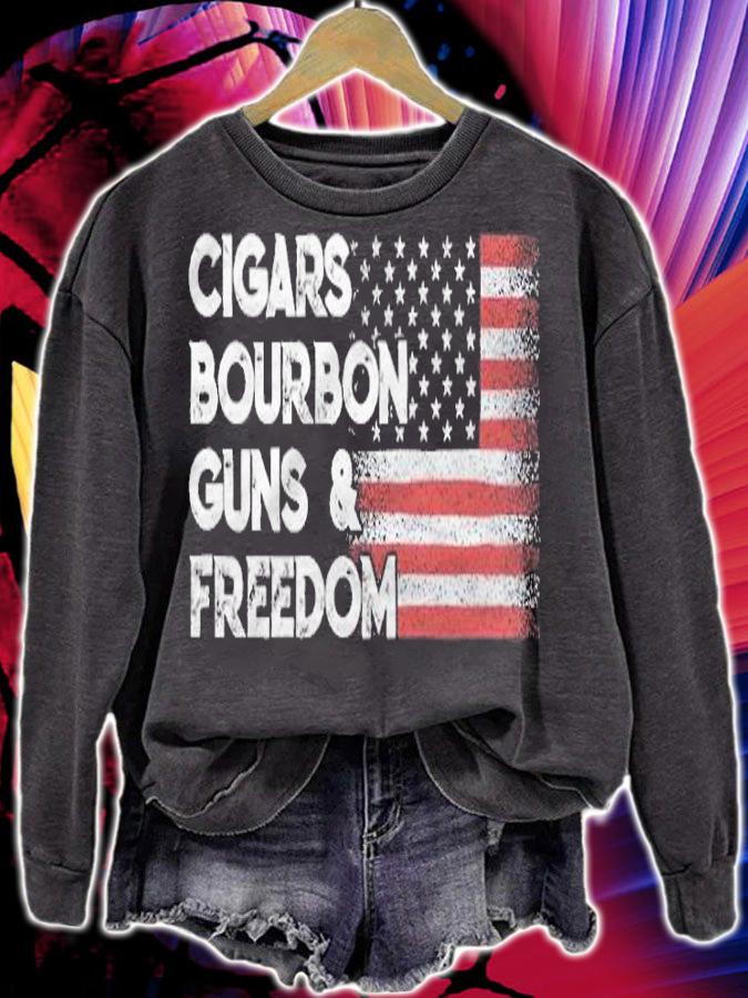 Cigars Bourbon Guns and freedom T-shirt