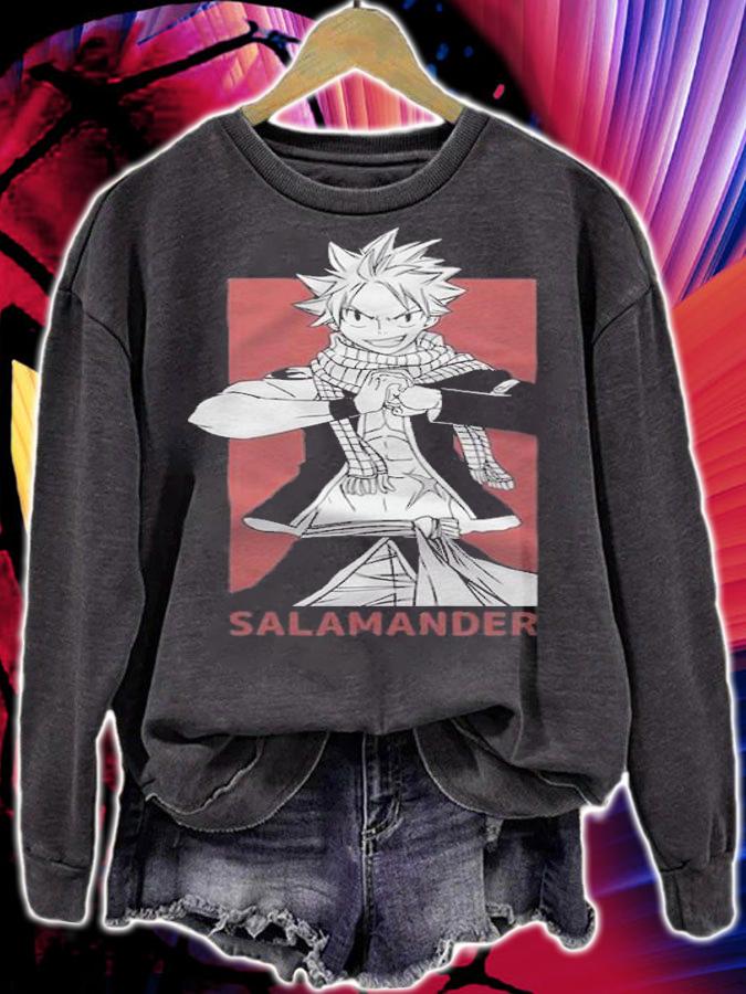 Fairy Tail Natsu Salamander fight T-shirt sweatshirt