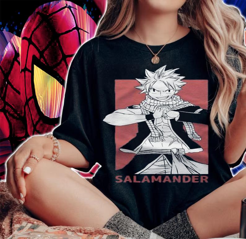 Fairy Tail Natsu Salamander fight T-shirt woman shirt