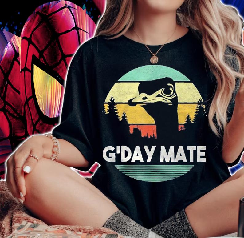 Gday Mate Shirt Funny Vintage Australian Ostrich Bird Gift Shirt