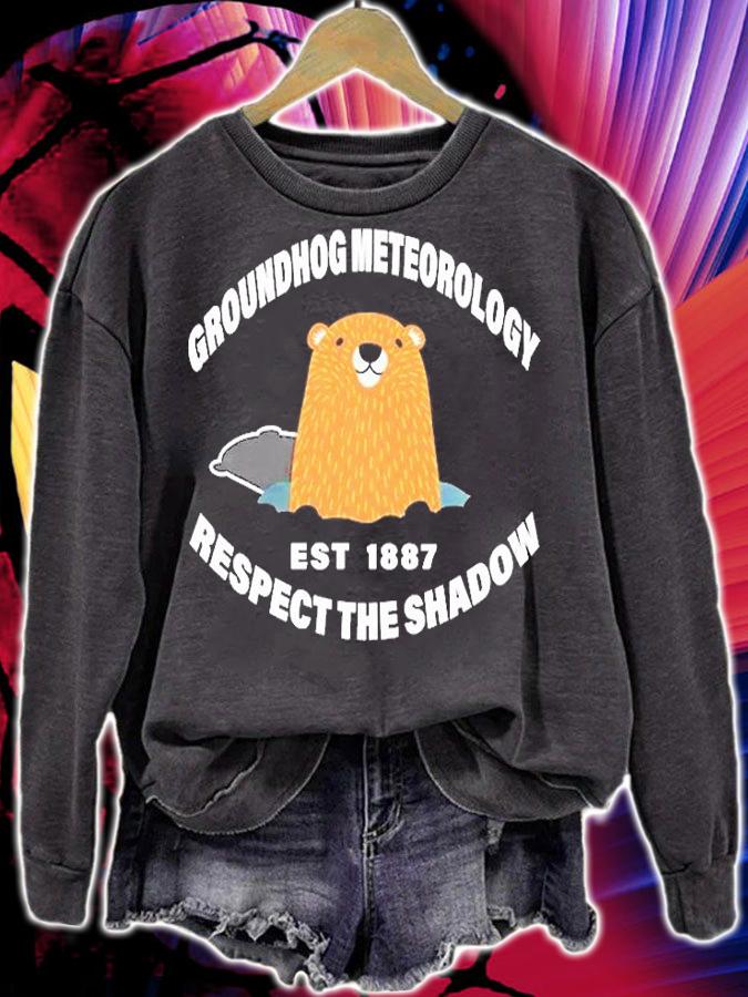 Groundhog Meteorology Respect The Shadow T-Shirt sweatshirt