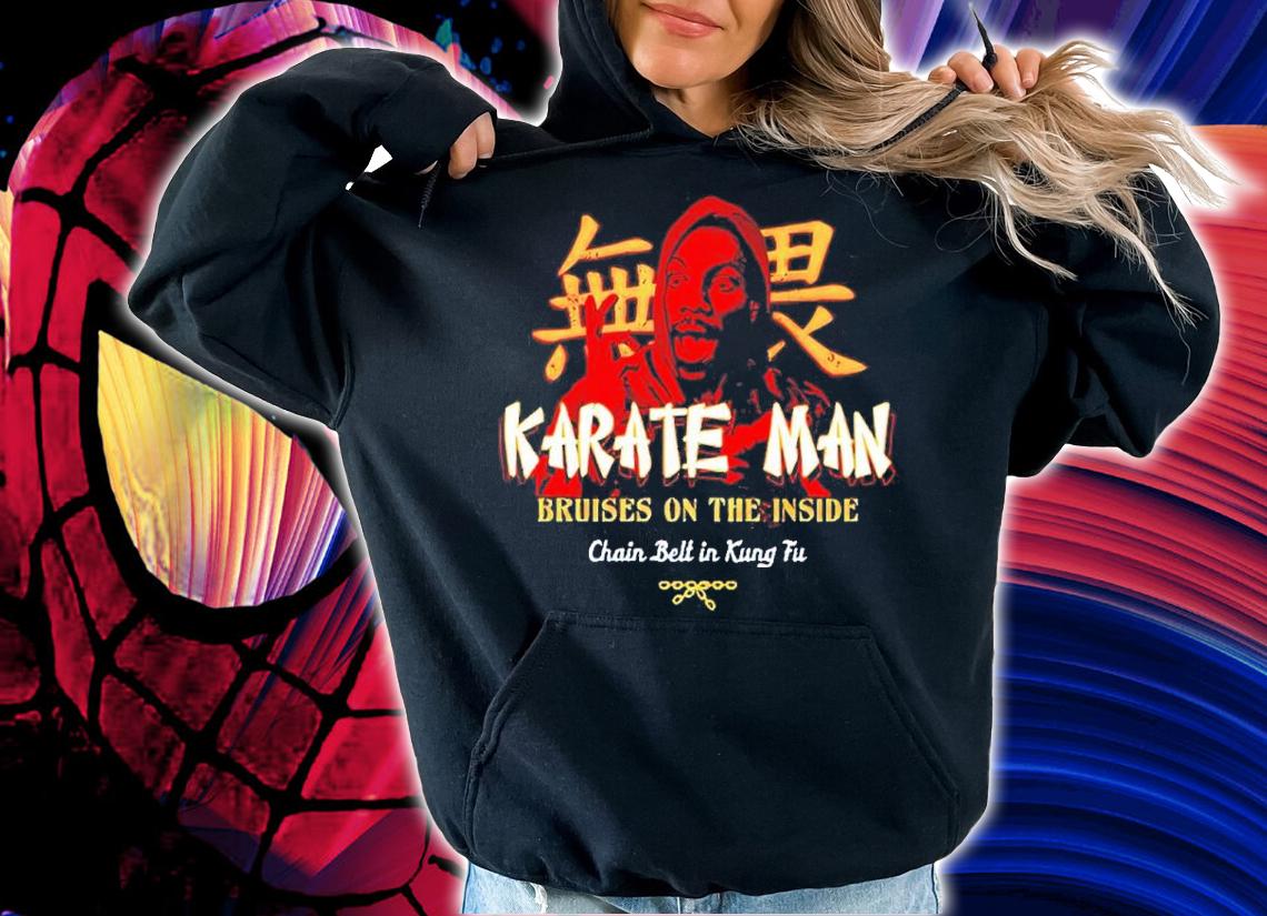 Karate Man Bruises On The Inside Chain Belt In Kung Fu Shirt