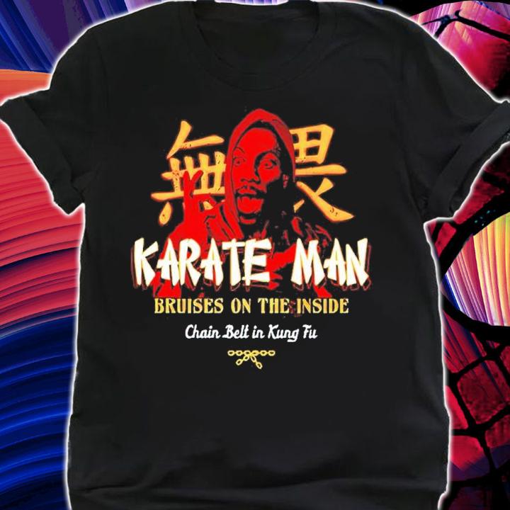 Karate Man Bruises On The Inside Chain Belt In Kung Fu Shirt