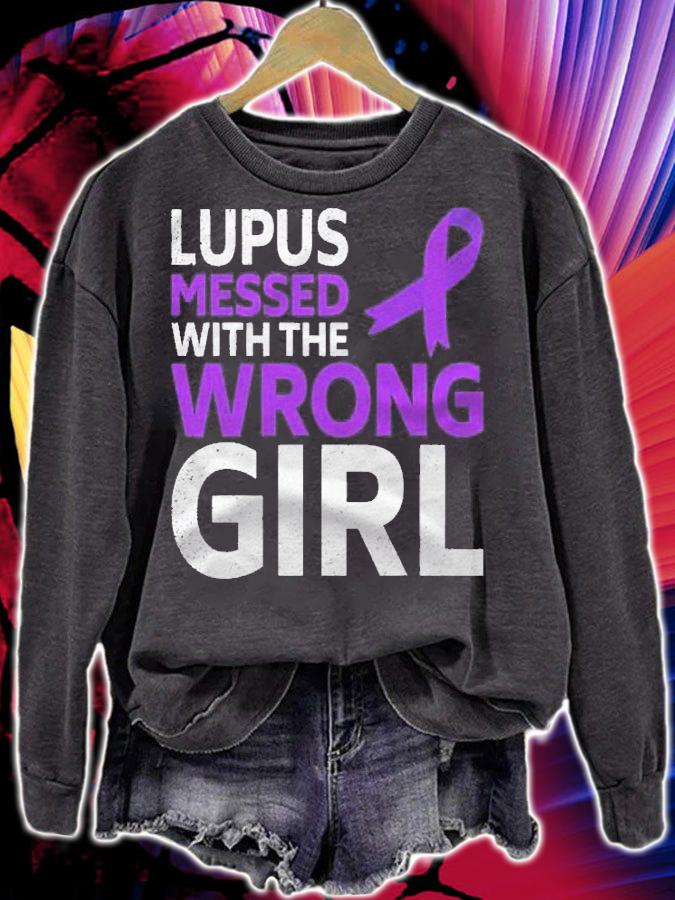 Lupus Messed With The Wrong Girl Lupus Awareness Shirt sweatshirt