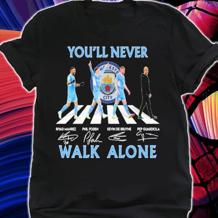 Manchester City FC You'll Never Walk Alone Abbey Road Signatures Shirt shirt
