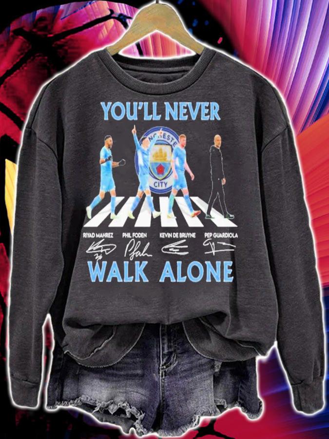 Manchester City FC You'll Never Walk Alone Abbey Road Signatures Shirt sweatshirt