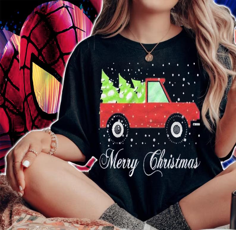 Merry Christmas Vintage Truck Great Family Gift Shirt woman shirt