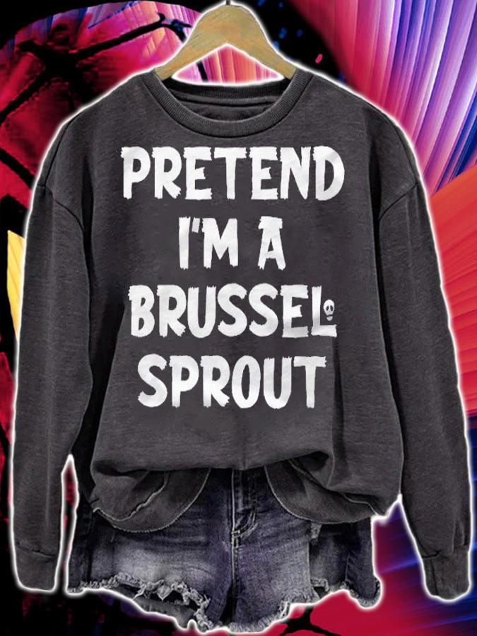 Pretend Im Brussel Sprout Lazy Halloween Costume Shirt