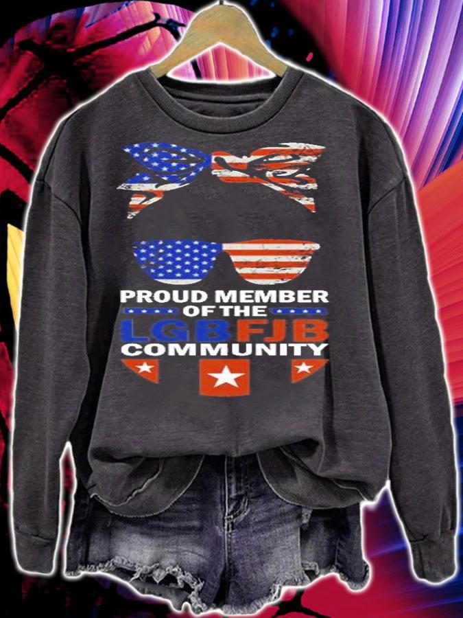 Proud Member Of The LgbFjb Community Girl Messy Bun Vintage T-Shirt