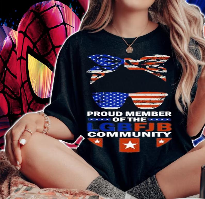 Proud Member Of The LgbFjb Community Girl Messy Bun Vintage T-Shirt