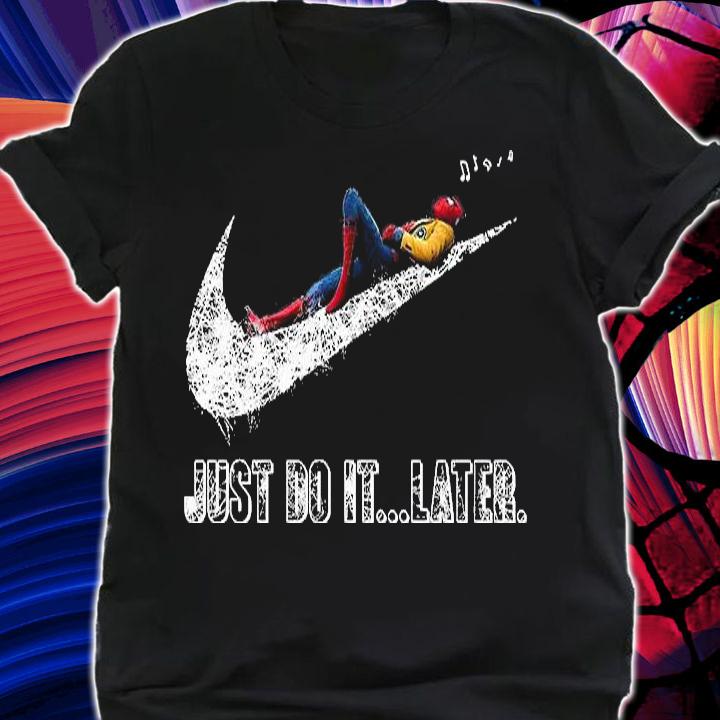 Spider Man listen music Nike just do it later shirt