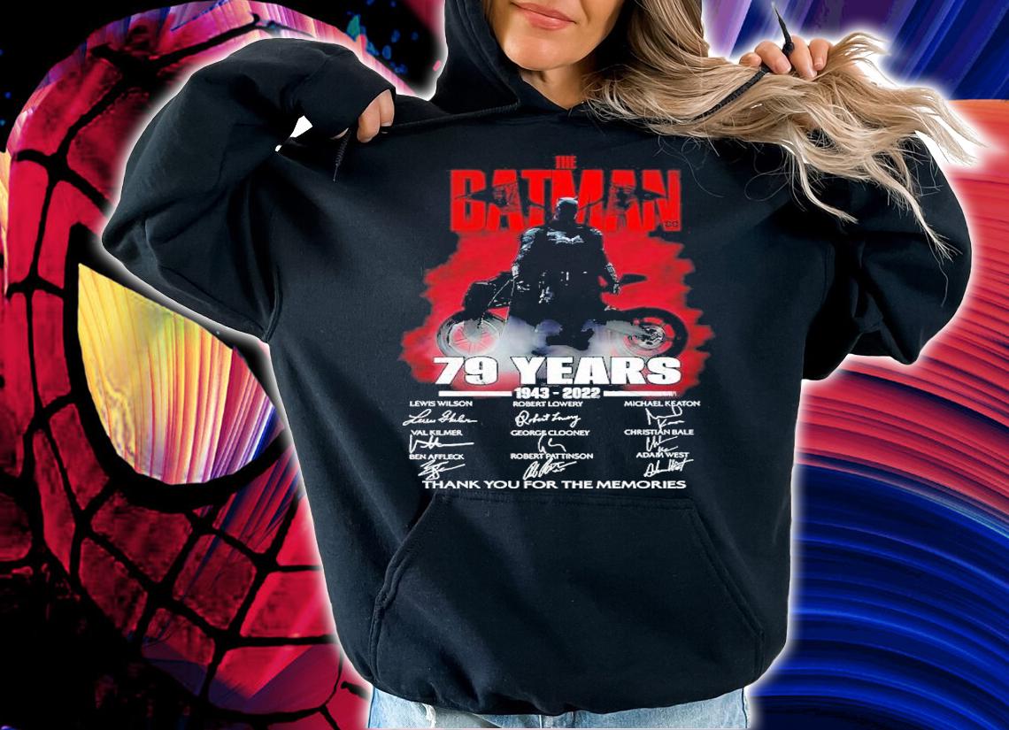 The Batman 79 Years 1943-2022 Signatures Thank You For The Memories Shirt