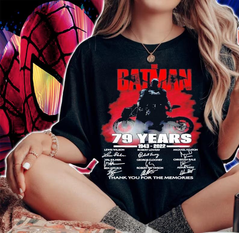 The Batman 79 Years 1943-2022 Signatures Thank You For The Memories Shirt