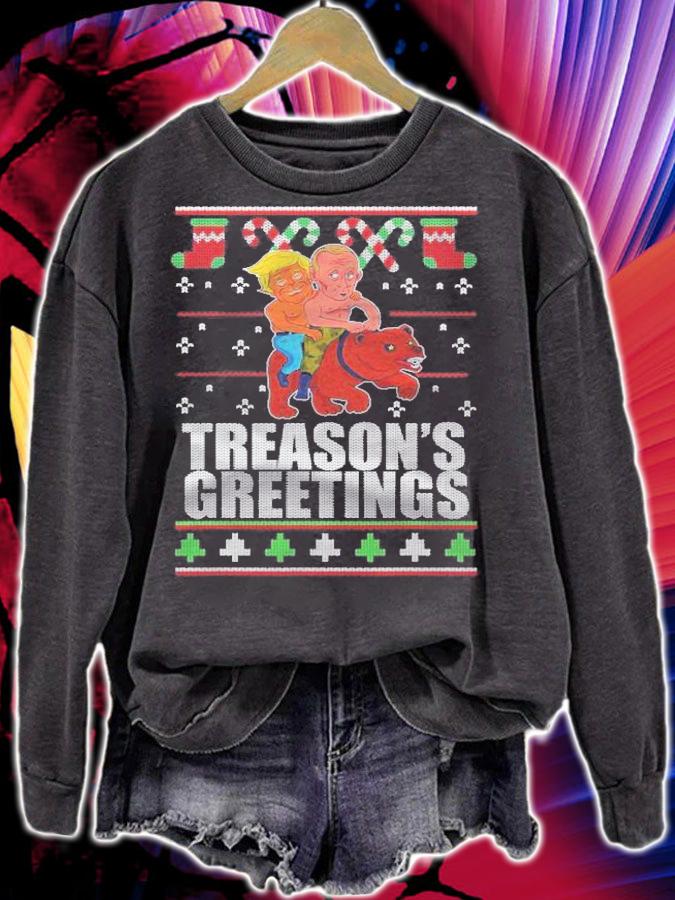 Treasons Greetings Trump and Putin Ugly Christmas Sweater t-shirt sweatshirt
