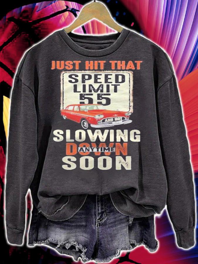 Womens Happy 55Th Birthday With Speed Limit Sign 55 Years Old Shirt sweatshirt
