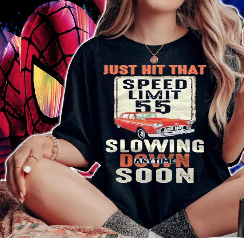 Womens Happy 55Th Birthday With Speed Limit Sign 55 Years Old Shirt woman shirt