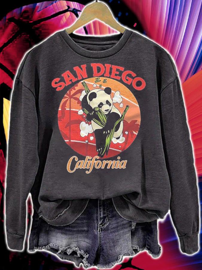 Cute California State San Diego Retro Panda Zoo Pullover Shirt sweatshirt