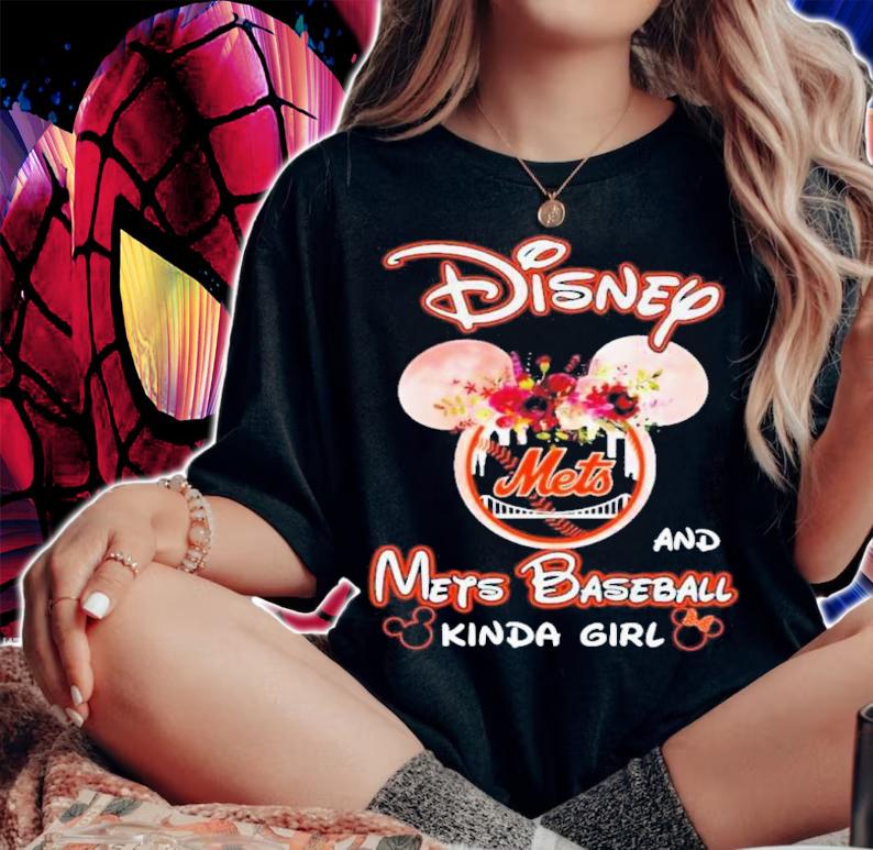 Disney Mets And New York Mets Baseball Kinda Girl Floral Shirt woman shirt