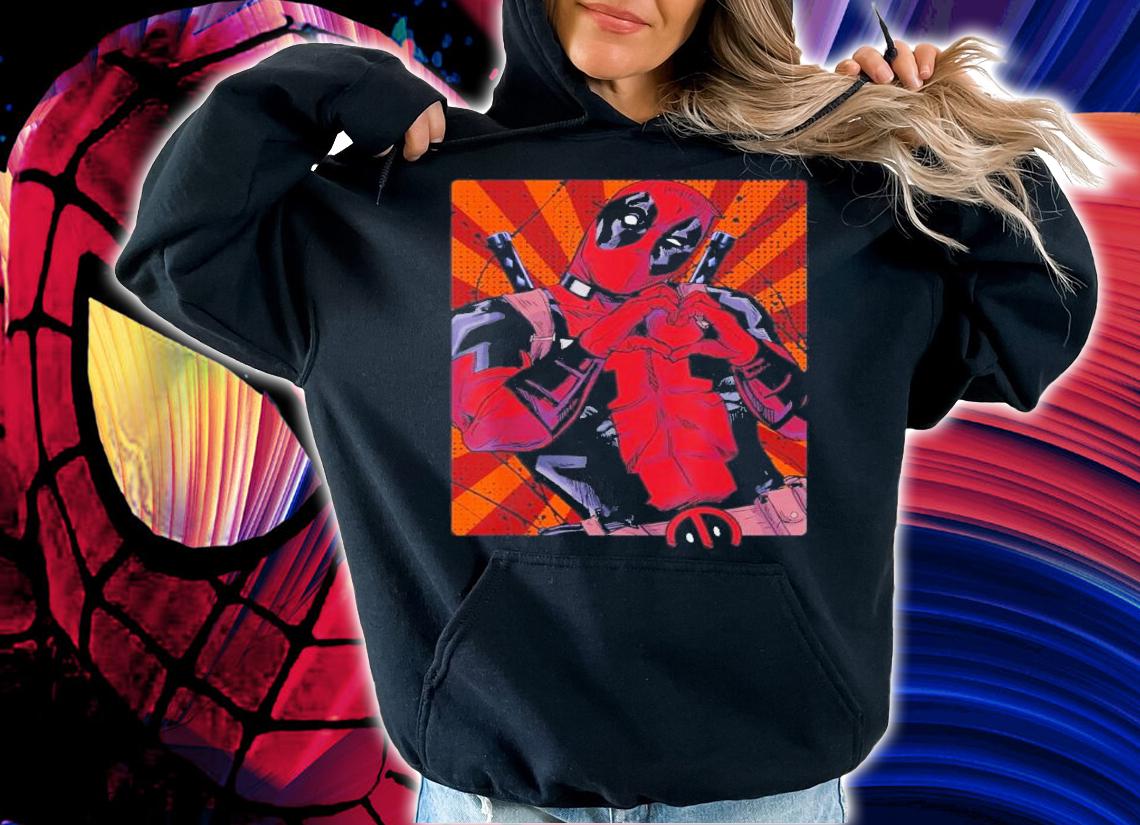 Marvel Deadpool Heart Hands Portrait Shirt hoodie
