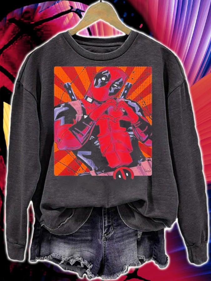 Marvel Deadpool Heart Hands Portrait Shirt sweatshirt