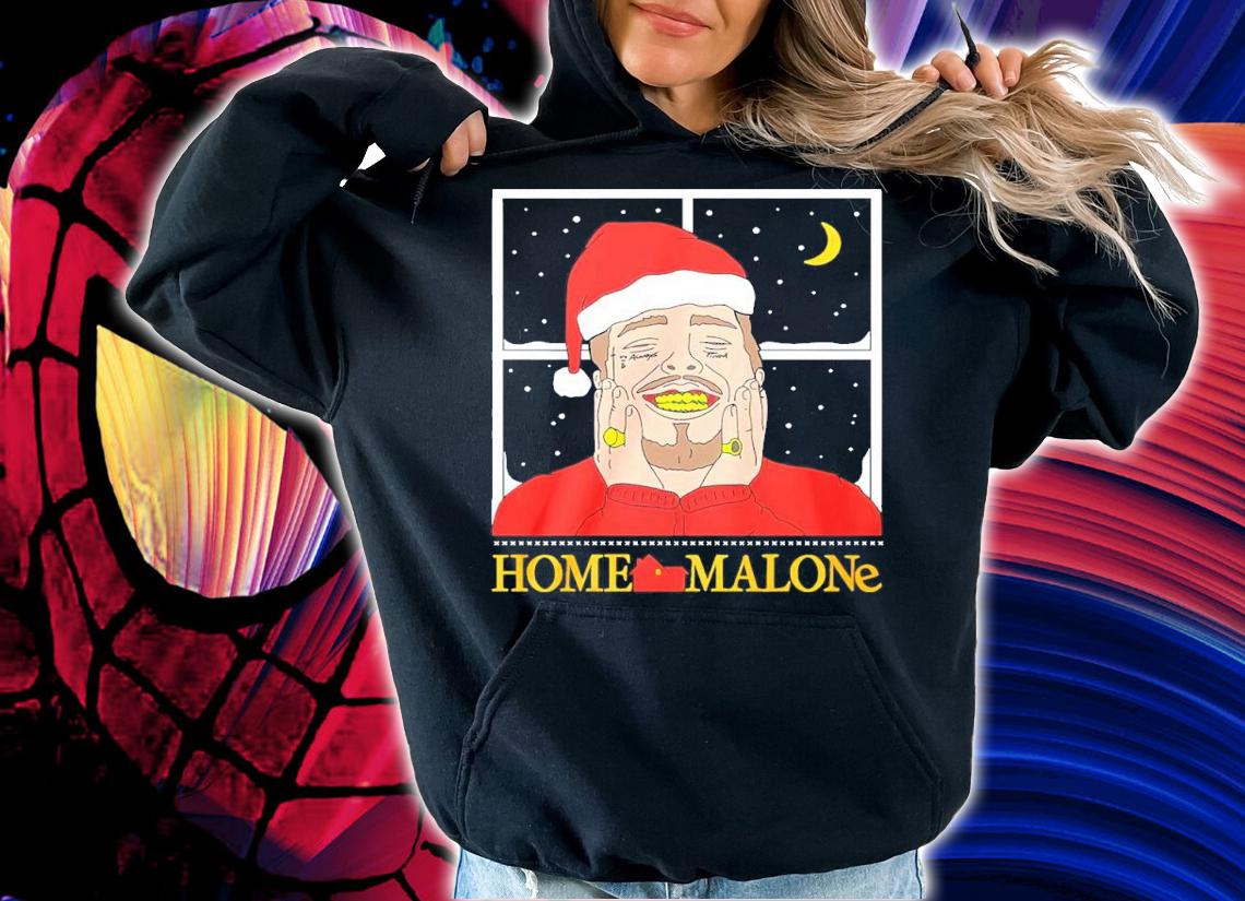 Santa Post Malone Home Malone Merry Christmas 2021 shirt hoodie