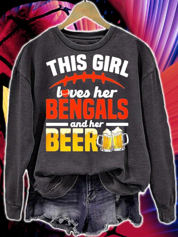 This Girl Loves Her Bengals And Her Beer Shirt sweatshirt