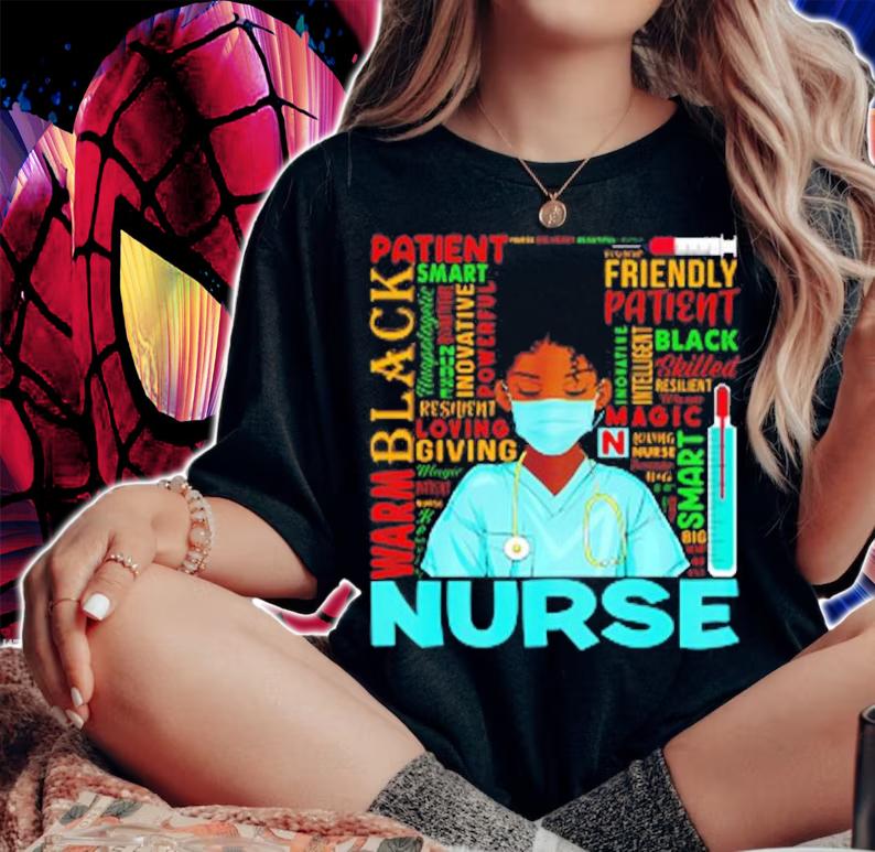 Woman Black Nurse 2022 Costume Black History Month Gifts T-Shirt woman shirt