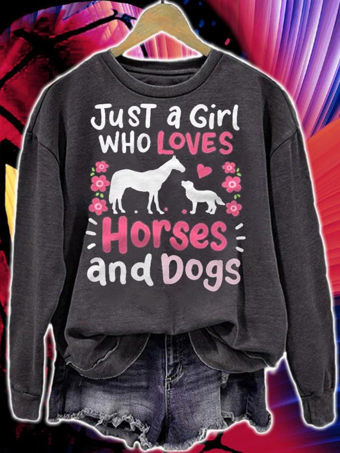 Horse Just A Girl Who Loves Horses And Dogs Barn shirt sweatshirt