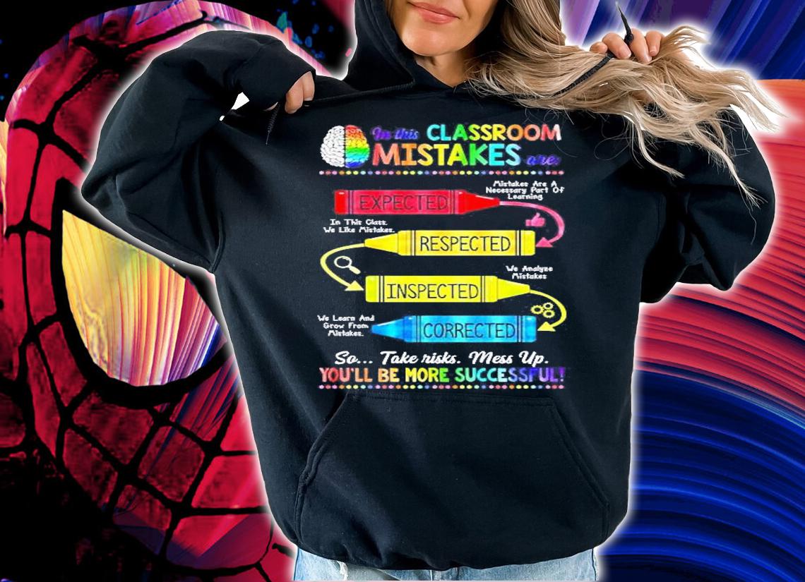 In This Classroom Mistakes Are Expected Respected Inspected Corrected Shirt