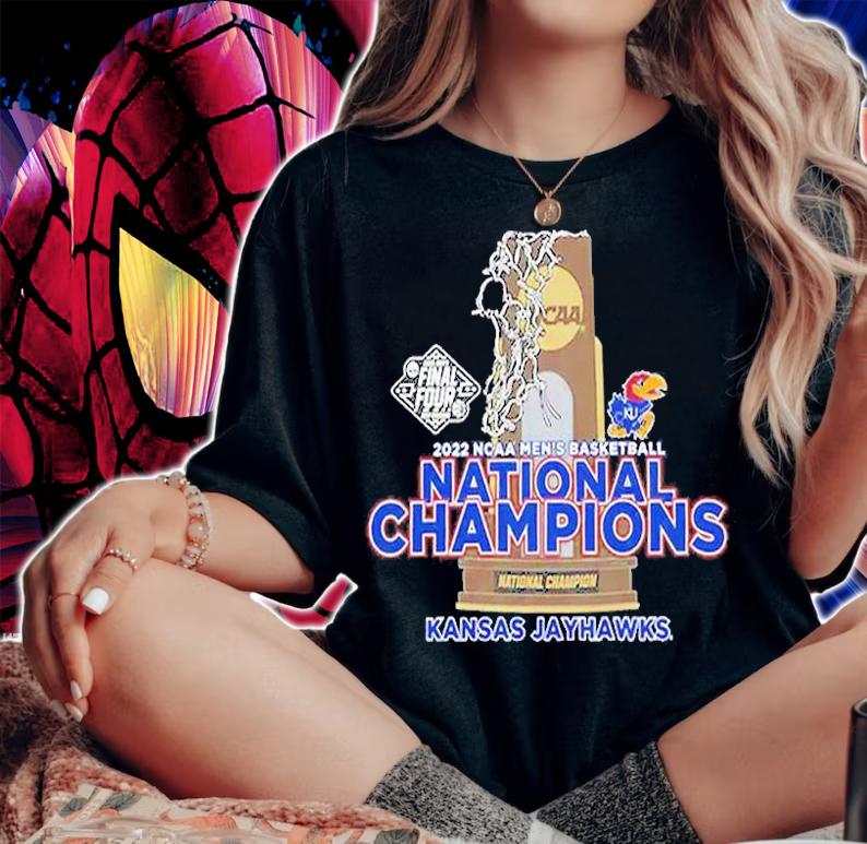 Kansas Jayhawks Original Retro Brand 2022 NCAA Men's Basketball National Champions Final Four T-Shirt