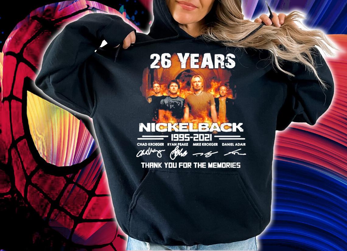 26 years Nickelback 1995-2021 signatures t-shirt