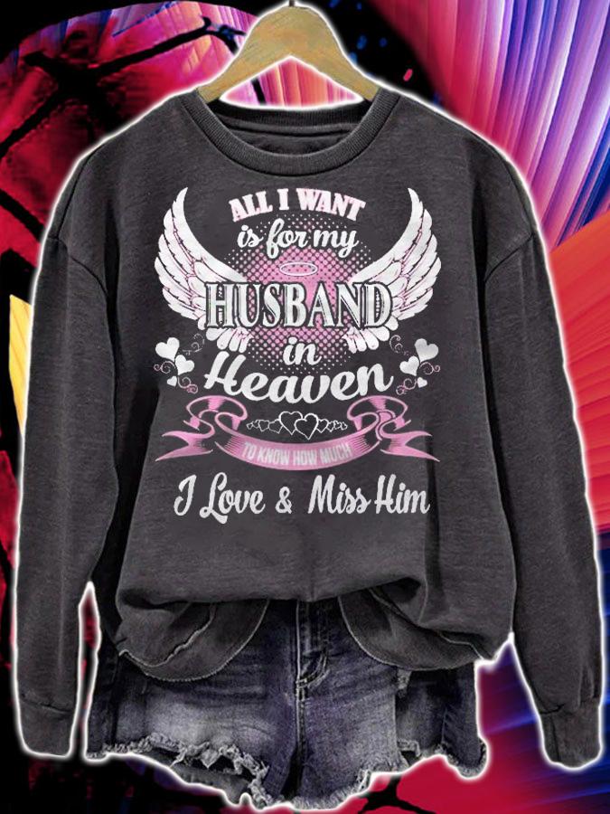 For My Husband Lives In Heaven, Husband Guardian Angel Shirt sweatshirt