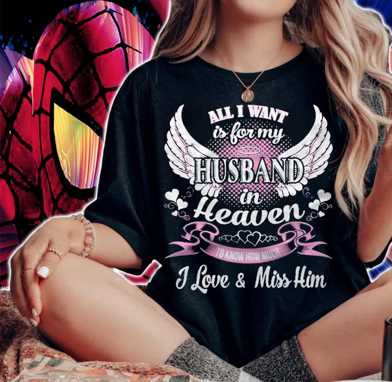 For My Husband Lives In Heaven, Husband Guardian Angel Shirt woman shirt