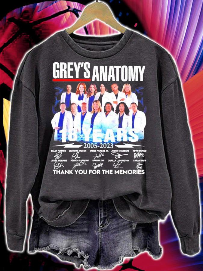 Grey's Anatomy 18 Years 2005-2023 Signatures Thank You For The Memories Shirt
