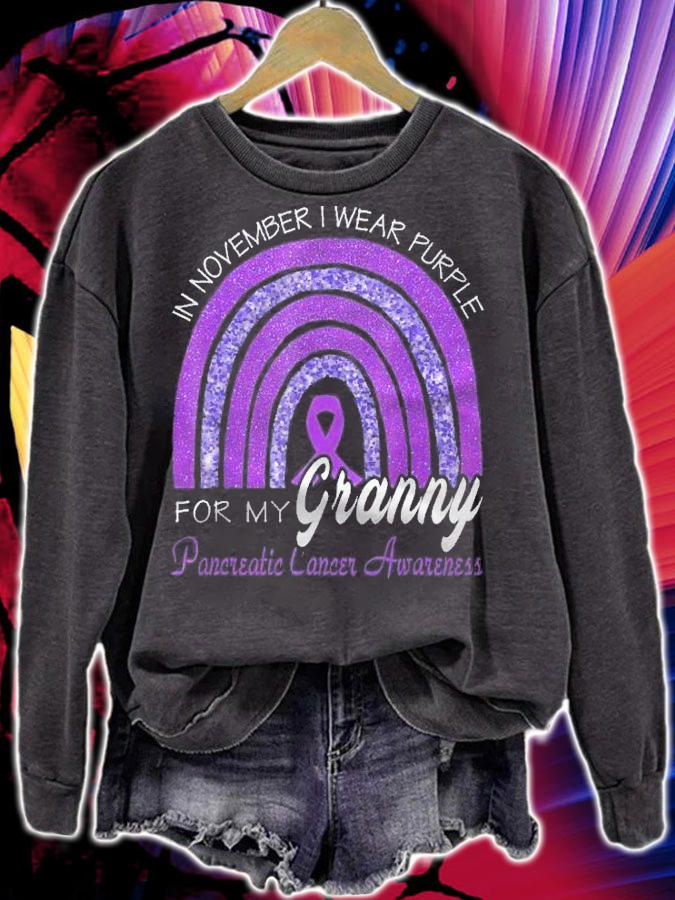 I Wear Purple For My Granny  Pancreatic Cancer Awareness Shirt sweatshirt