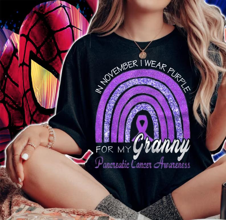 I Wear Purple For My Granny  Pancreatic Cancer Awareness Shirt woman shirt