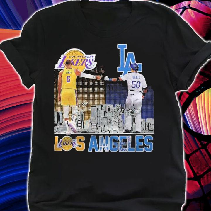 Los Angeles Lakers James and Los Angeles Dodgers Betts signatures shirt shirt