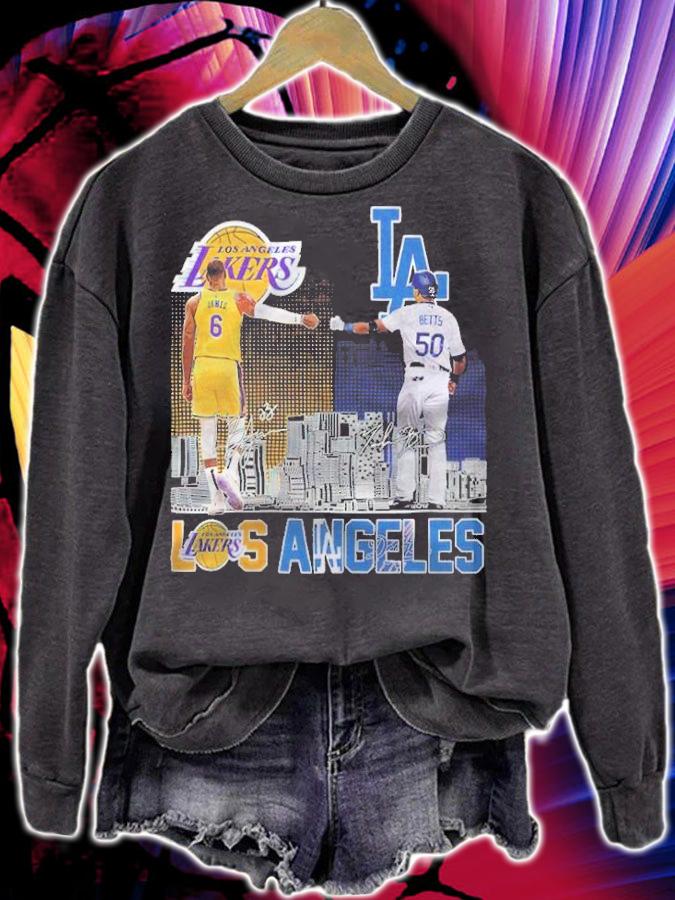 Los Angeles Lakers James and Los Angeles Dodgers Betts signatures shirt sweatshirt