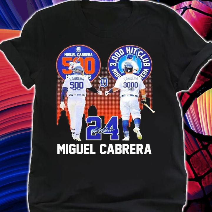 Miguel Cabrera 500 home runs 3000 hits signatures shirt shirt