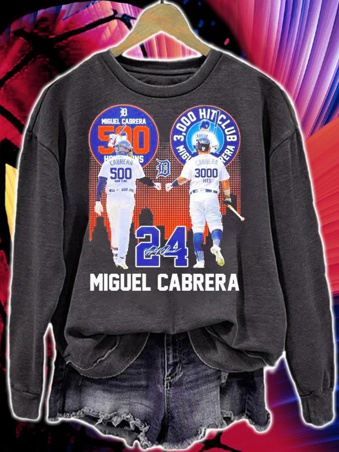 Miguel Cabrera 500 home runs 3000 hits signatures shirt sweatshirt