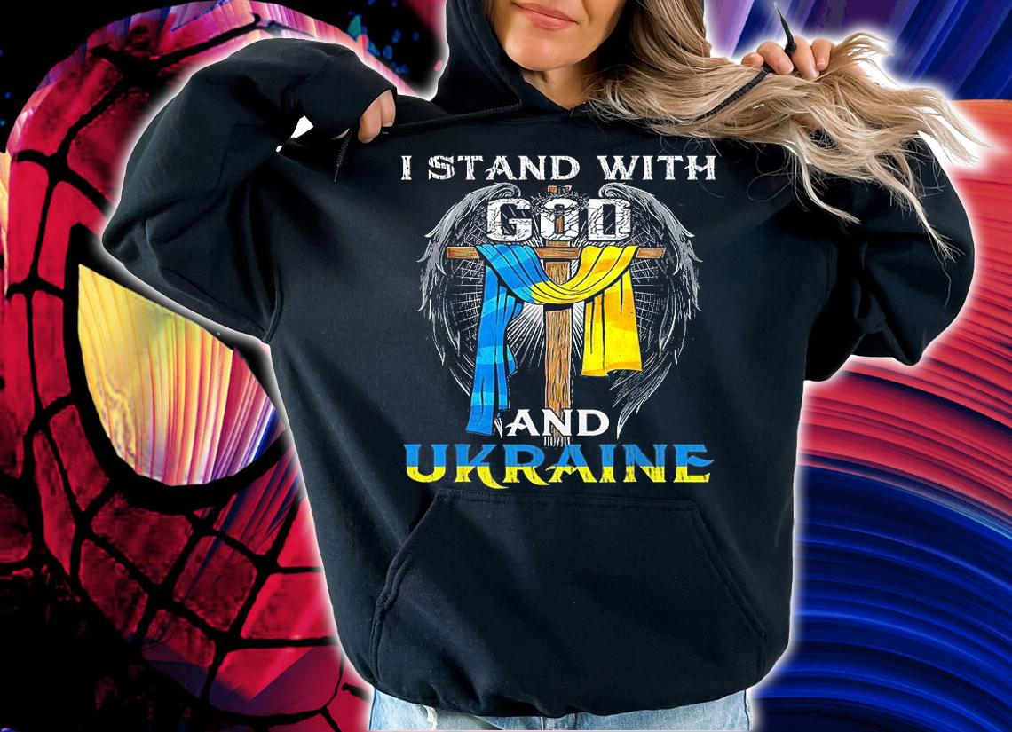 Support Ukraine I Stand With God And Ukraine Flag Men Women T-Shirt hoodie