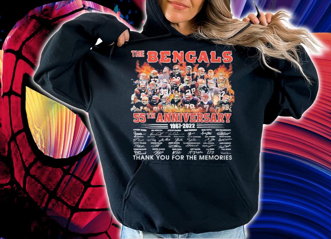 The Bengals 55th Anniversary 1967-2022 Signatures Thank You For The Memories Shirt