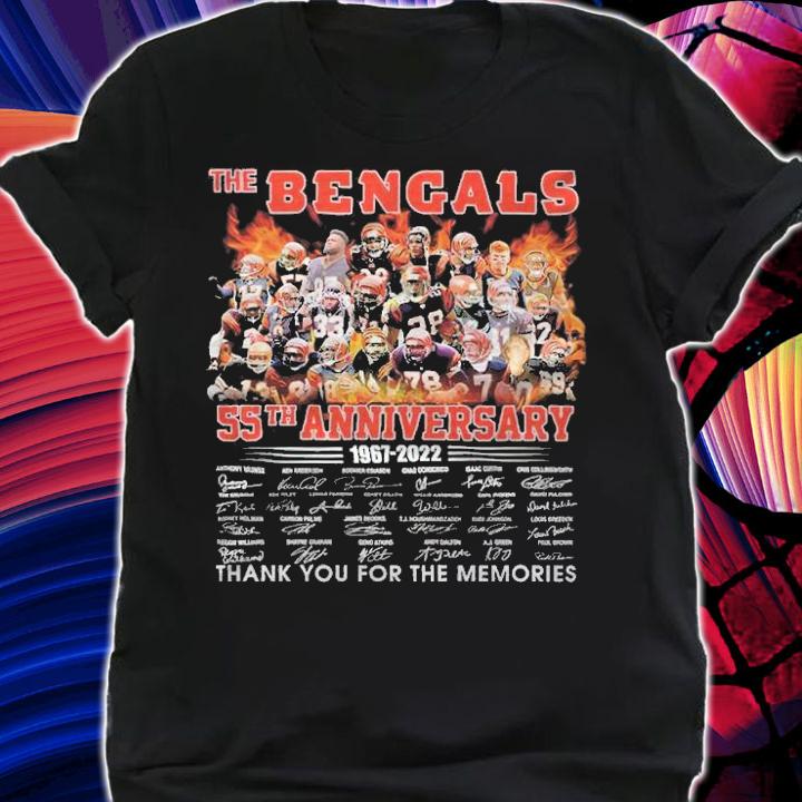 The Bengals 55th Anniversary 1967-2022 Signatures Thank You For The Memories Shirt