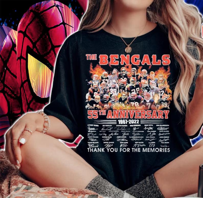 The Bengals 55th Anniversary 1967-2022 Signatures Thank You For The Memories Shirt