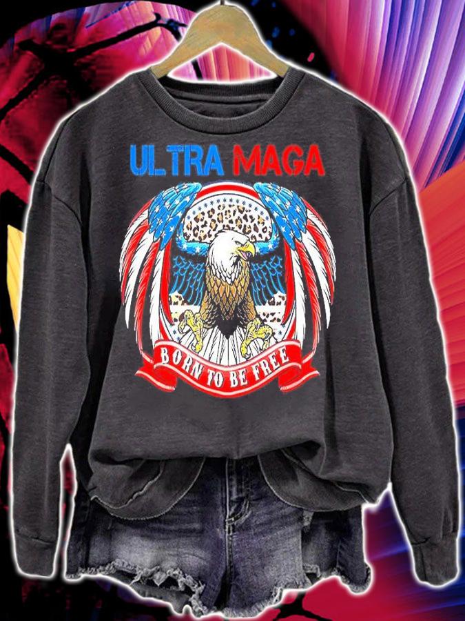 Ultra Mega Vintage Pro Trump Us Flag Anti Biden T-Shirt sweatshirt